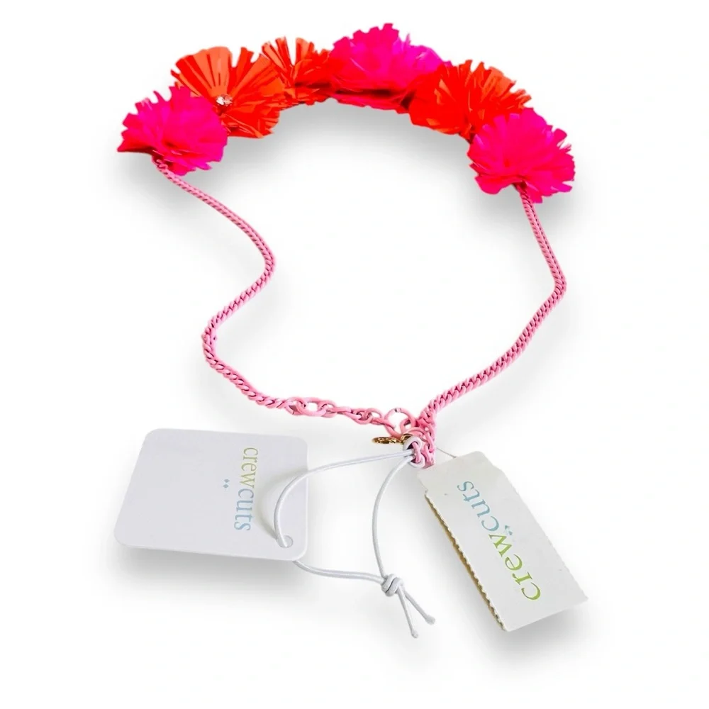 CREWCUTS J. Crew Kids Floral Colorful Necklace Pink Orange One Size